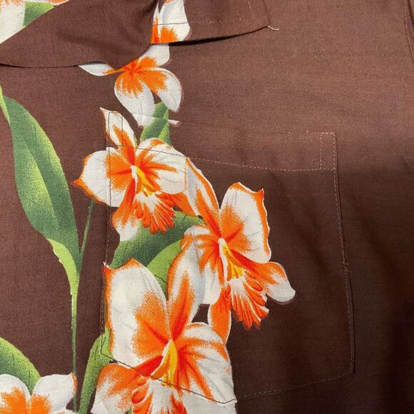 Favant Mens Hawaiian Tropical Floral Rayon Button Up Shirt Size XL  ith pocket - Picture 4 of 8